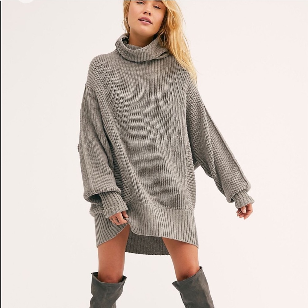 NEW FREE PEOPLE COCOA CHUNKY TURTLENECK SWEATER